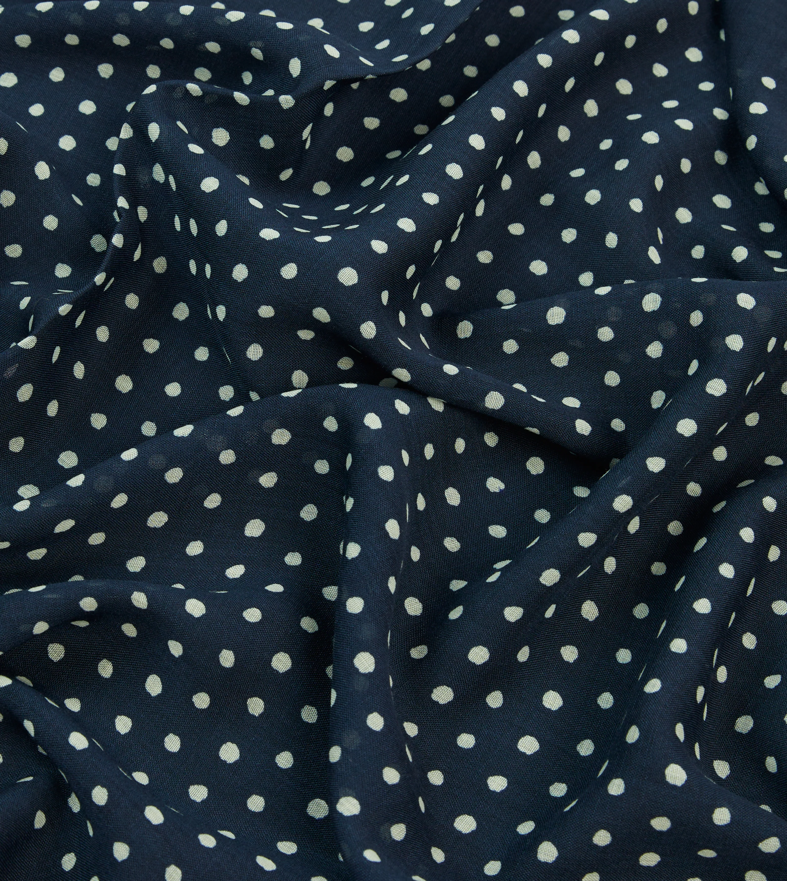 Navy Polka Dot Wool Scarf - Image 2