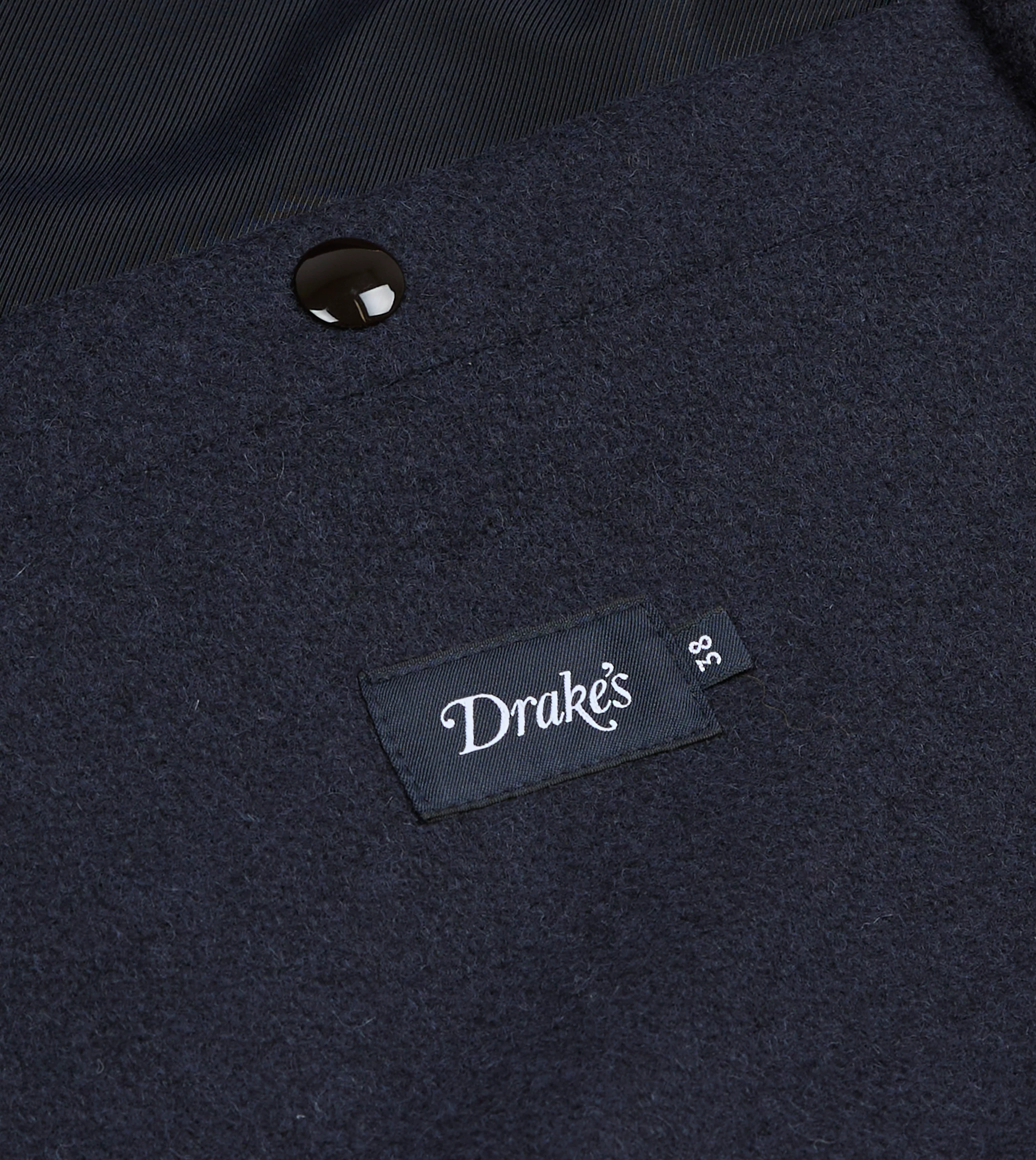 Navy Wool and Leather A-2 Bomber Jacket - Image 7