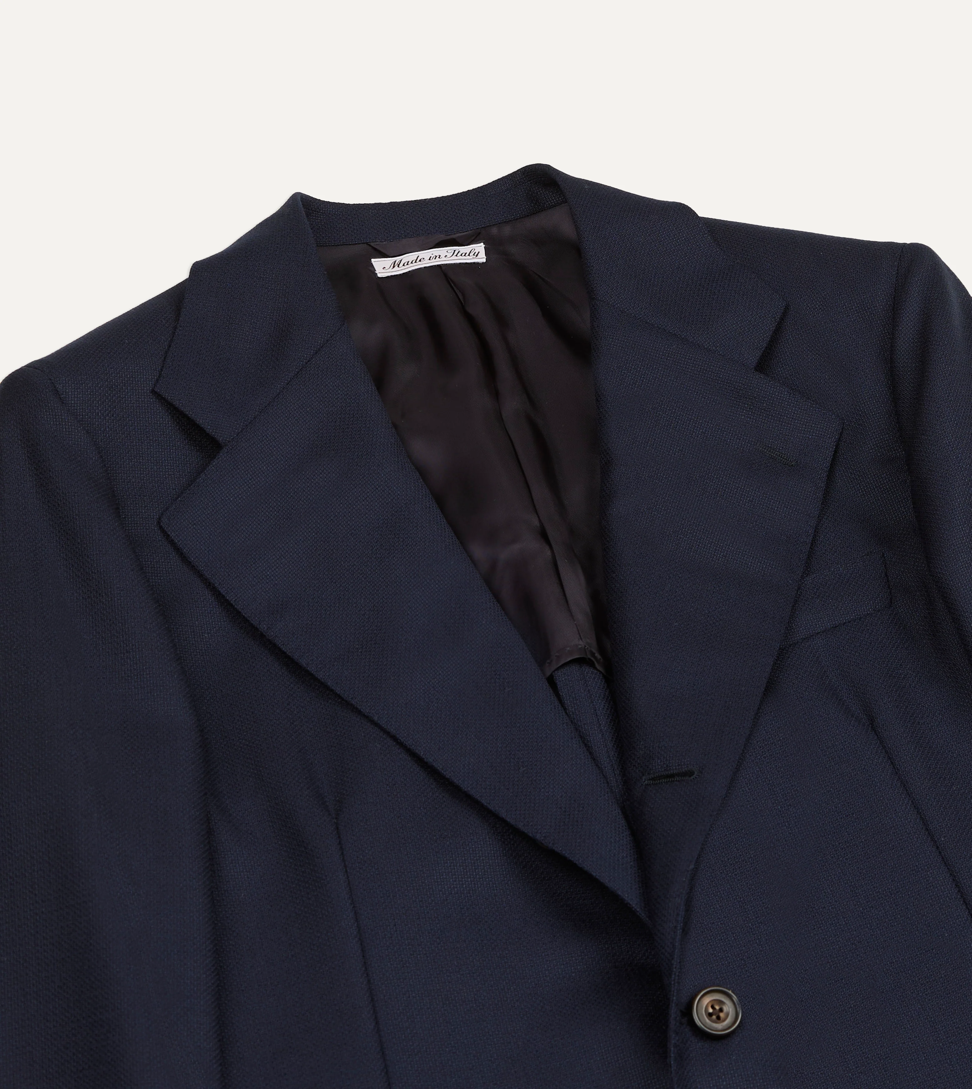 Navy Wool Hopsack Travel Blazer - Image 3