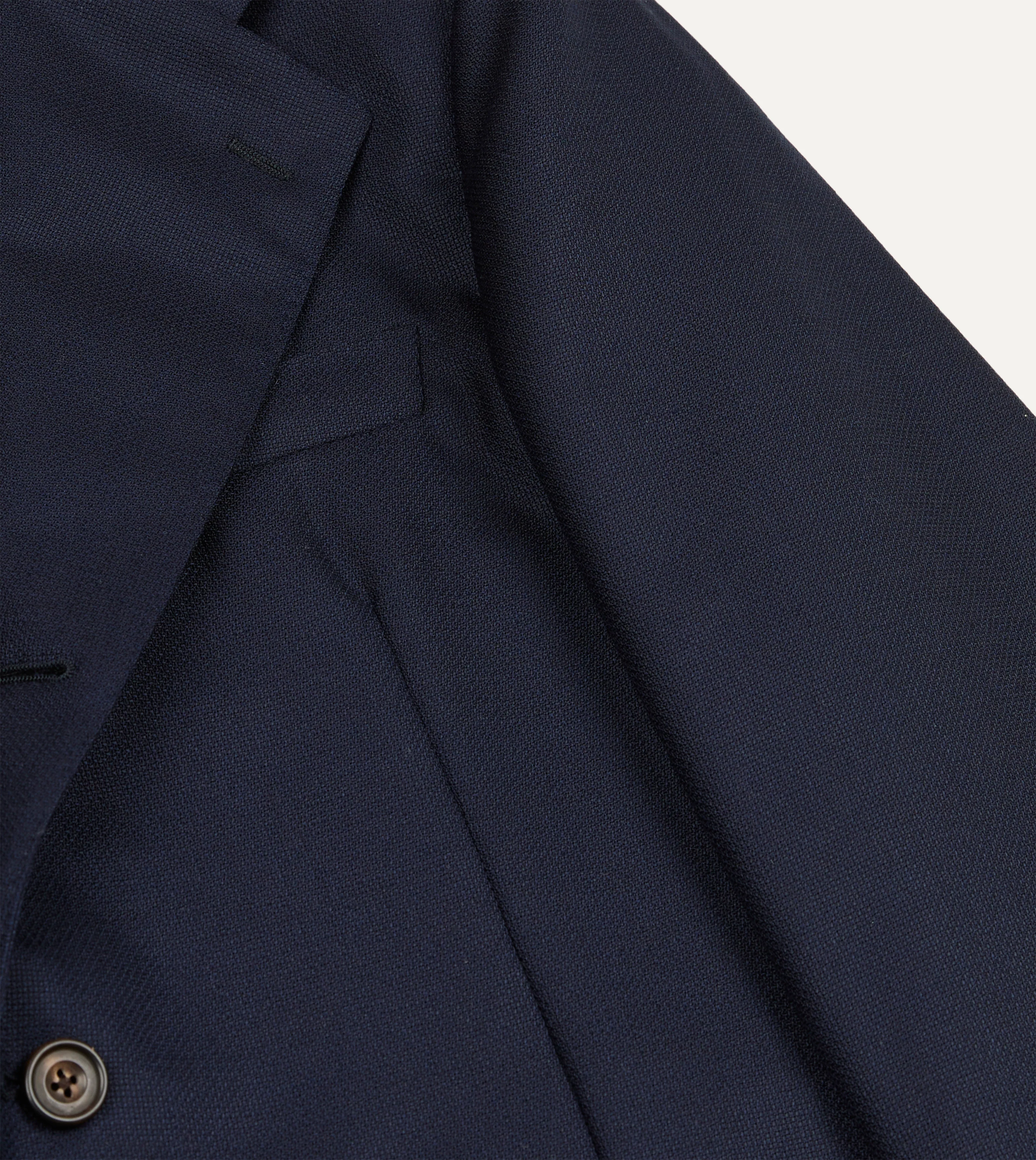 Navy Wool Hopsack Travel Blazer - Image 4