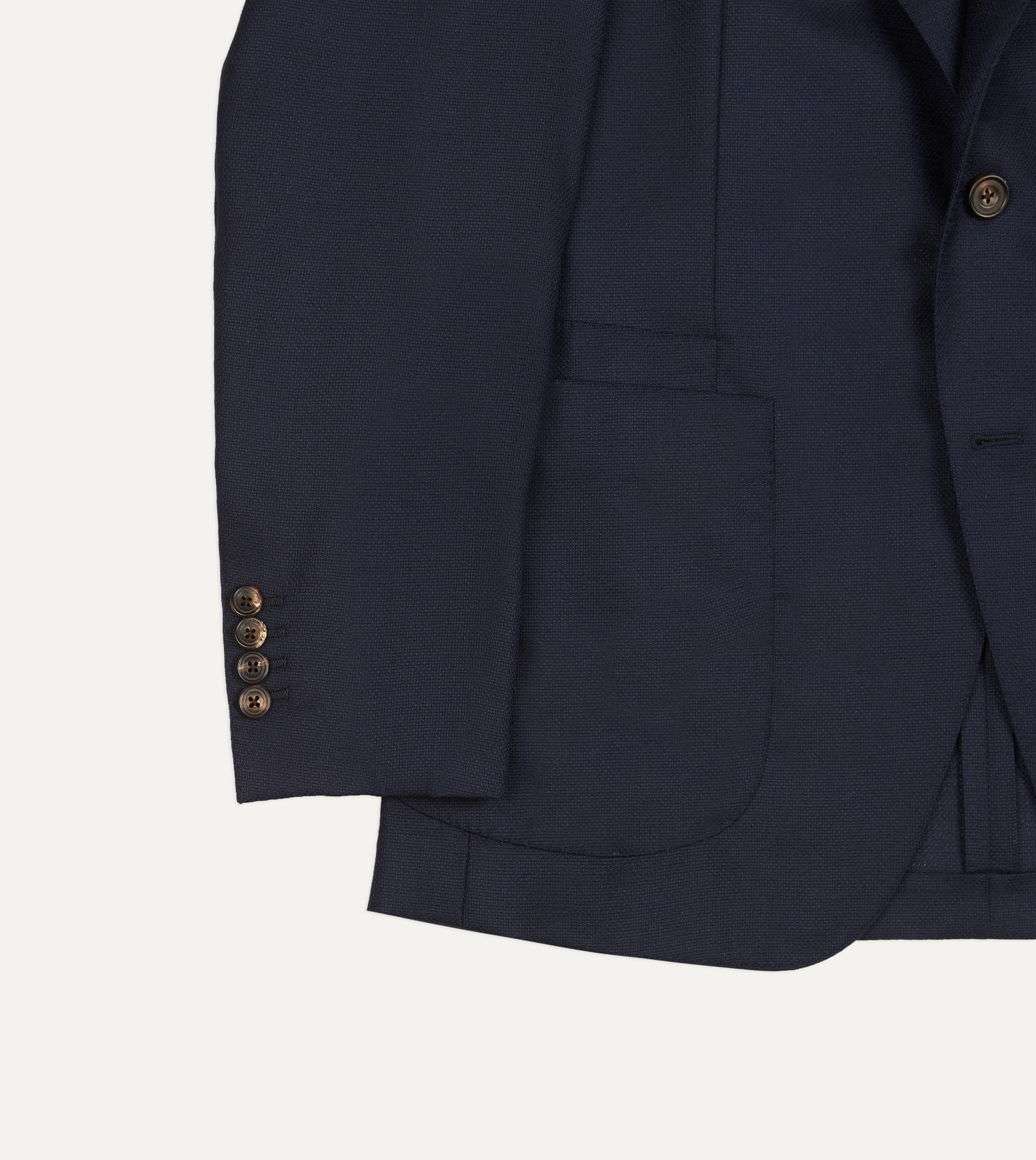 Navy Wool Hopsack Travel Blazer - Image 6