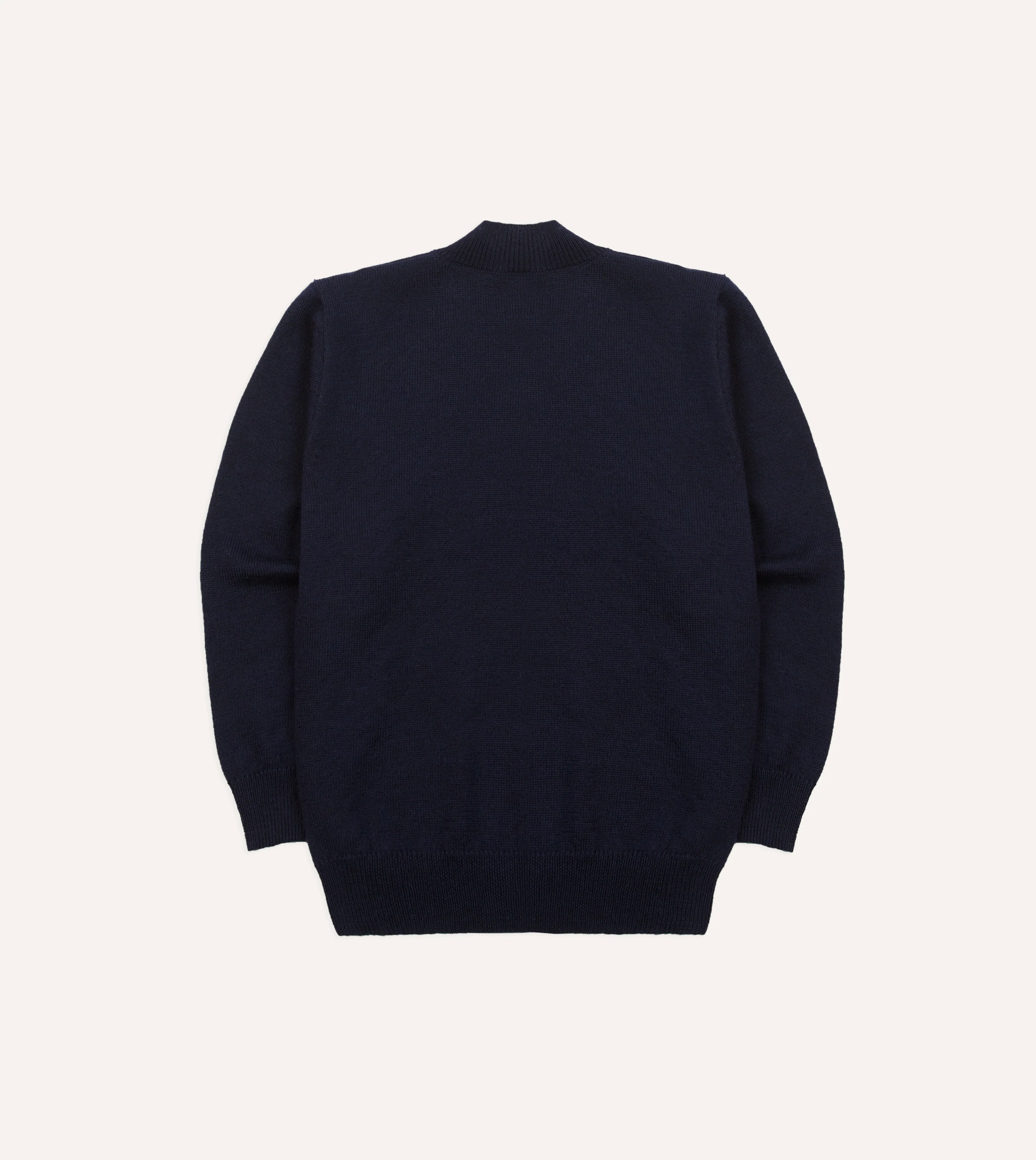 Navy Wool Mock Neck Jumper - Image 5