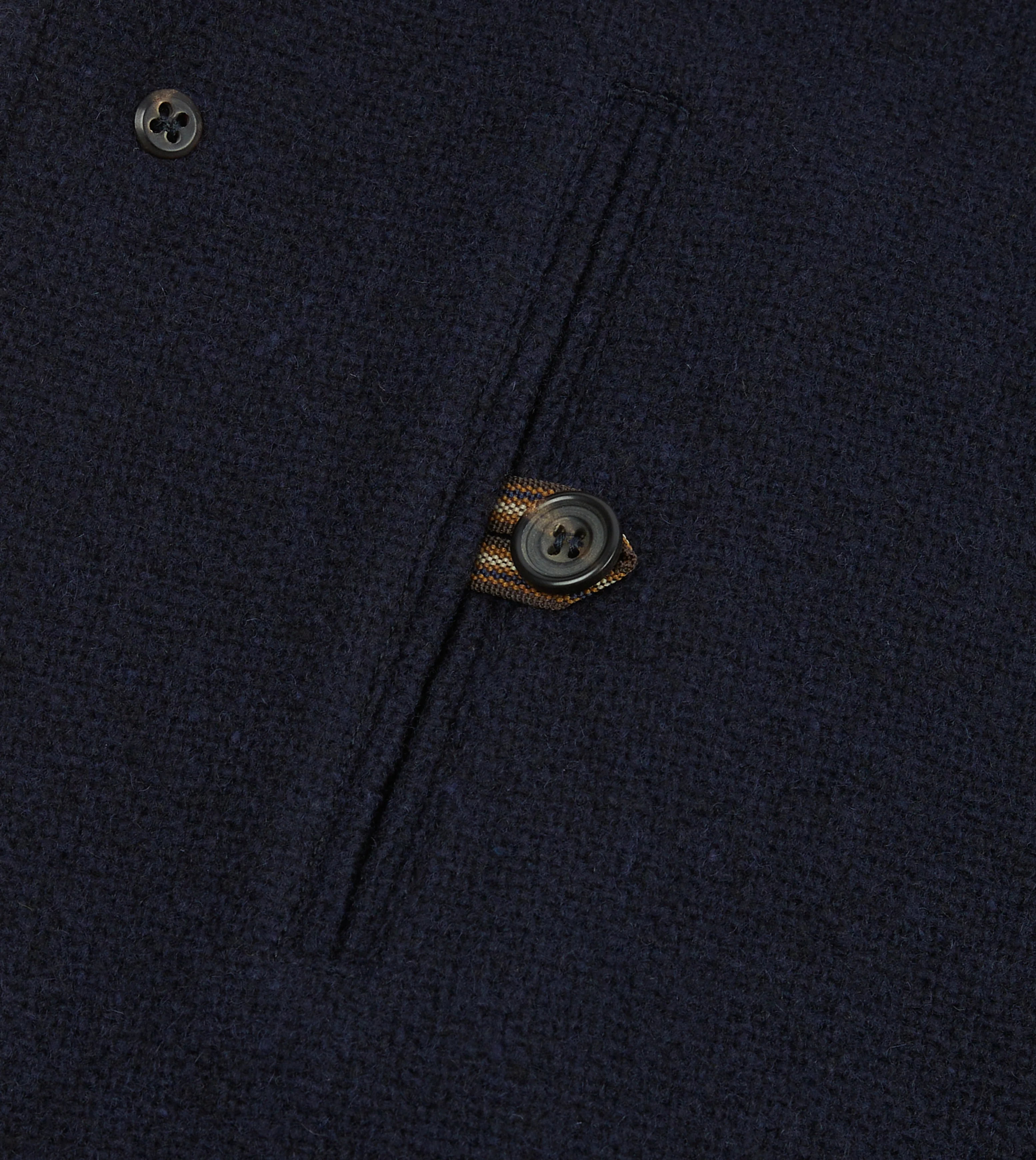 Navy Wool Raglan Coat - Image 6