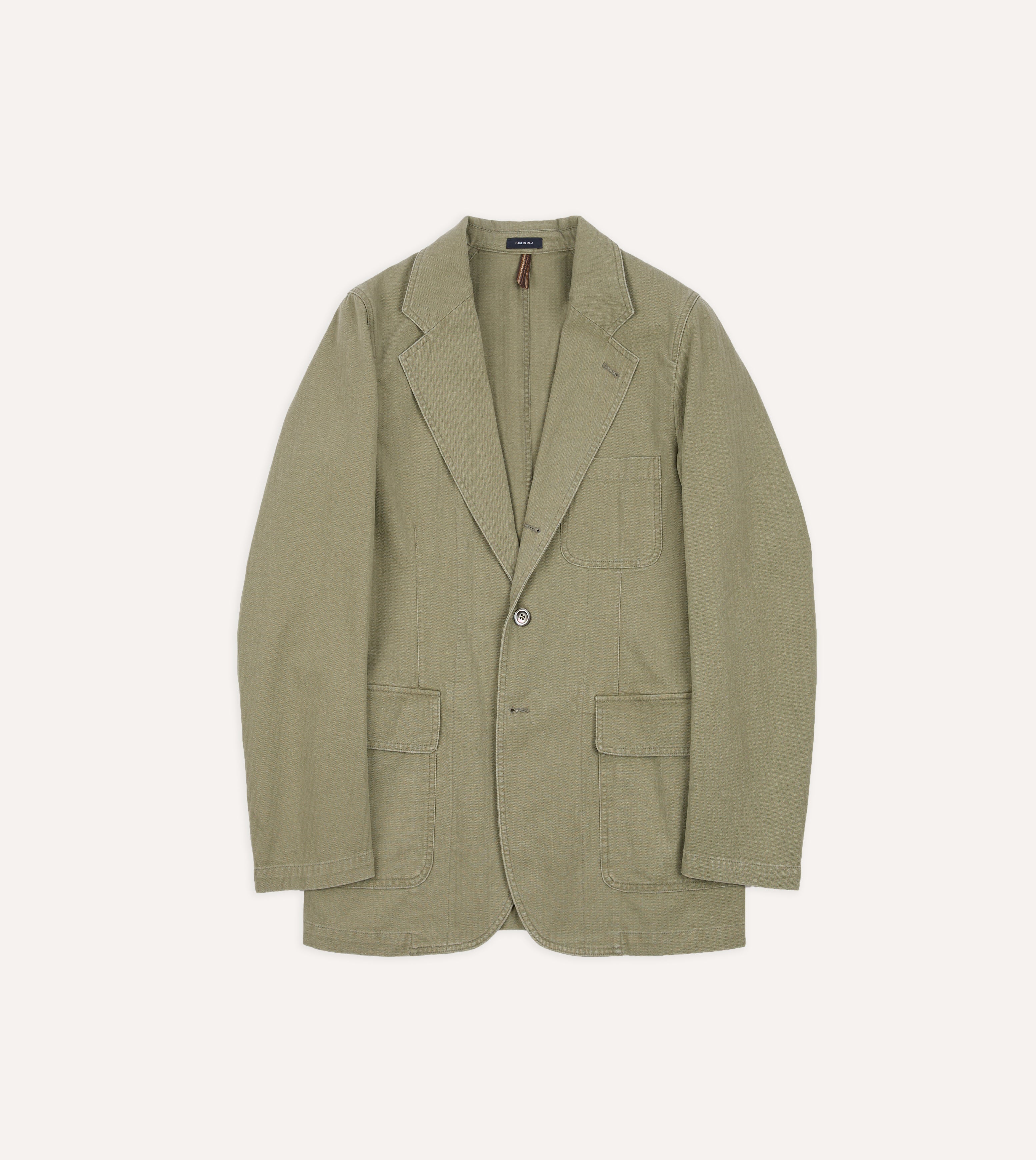 Olive Herringbone Twill Cotton Games Blazer Mk. I - Image 3