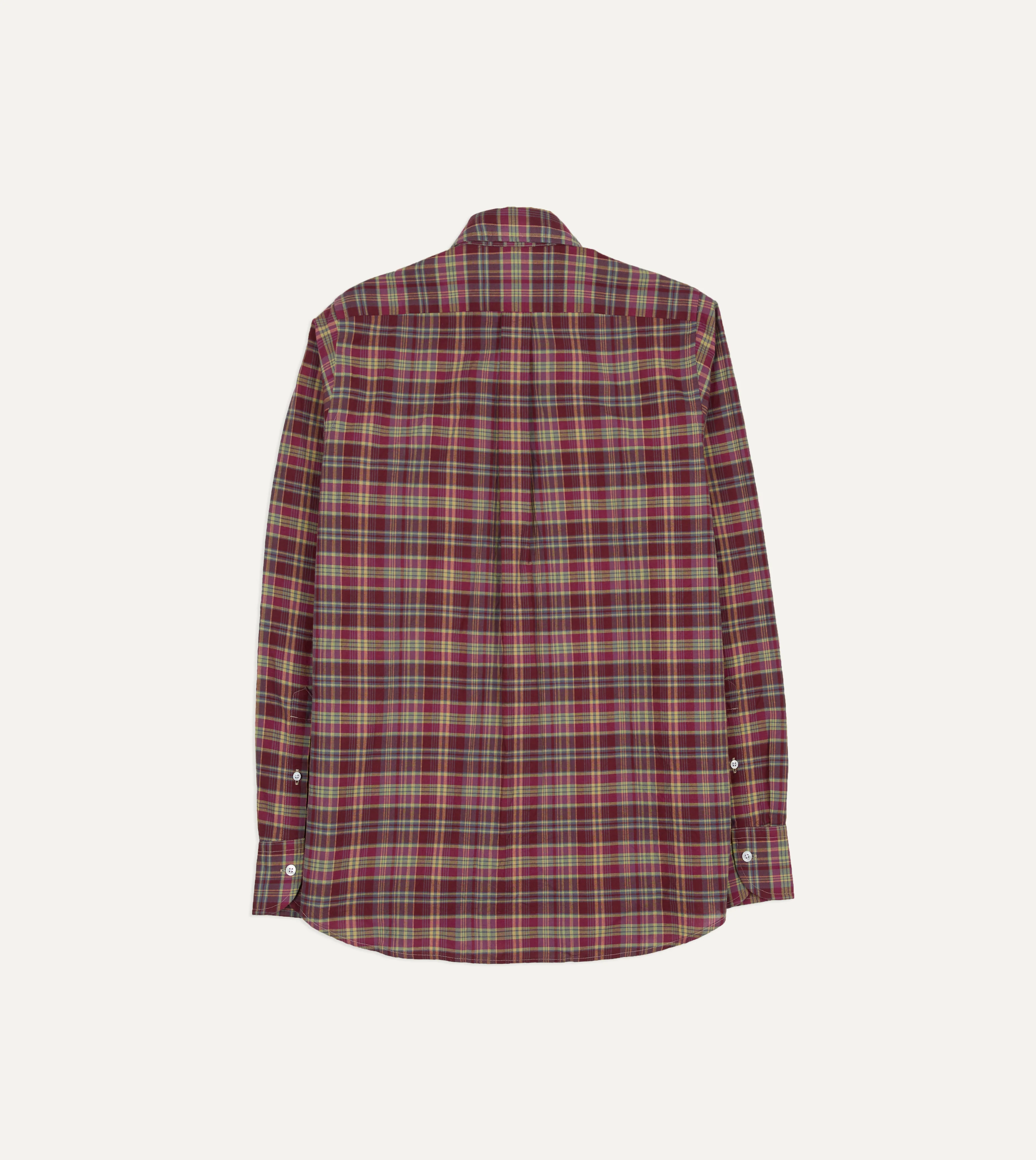 Plum Madras Check Cotton Two-Pocket Work Shirt - Image 7