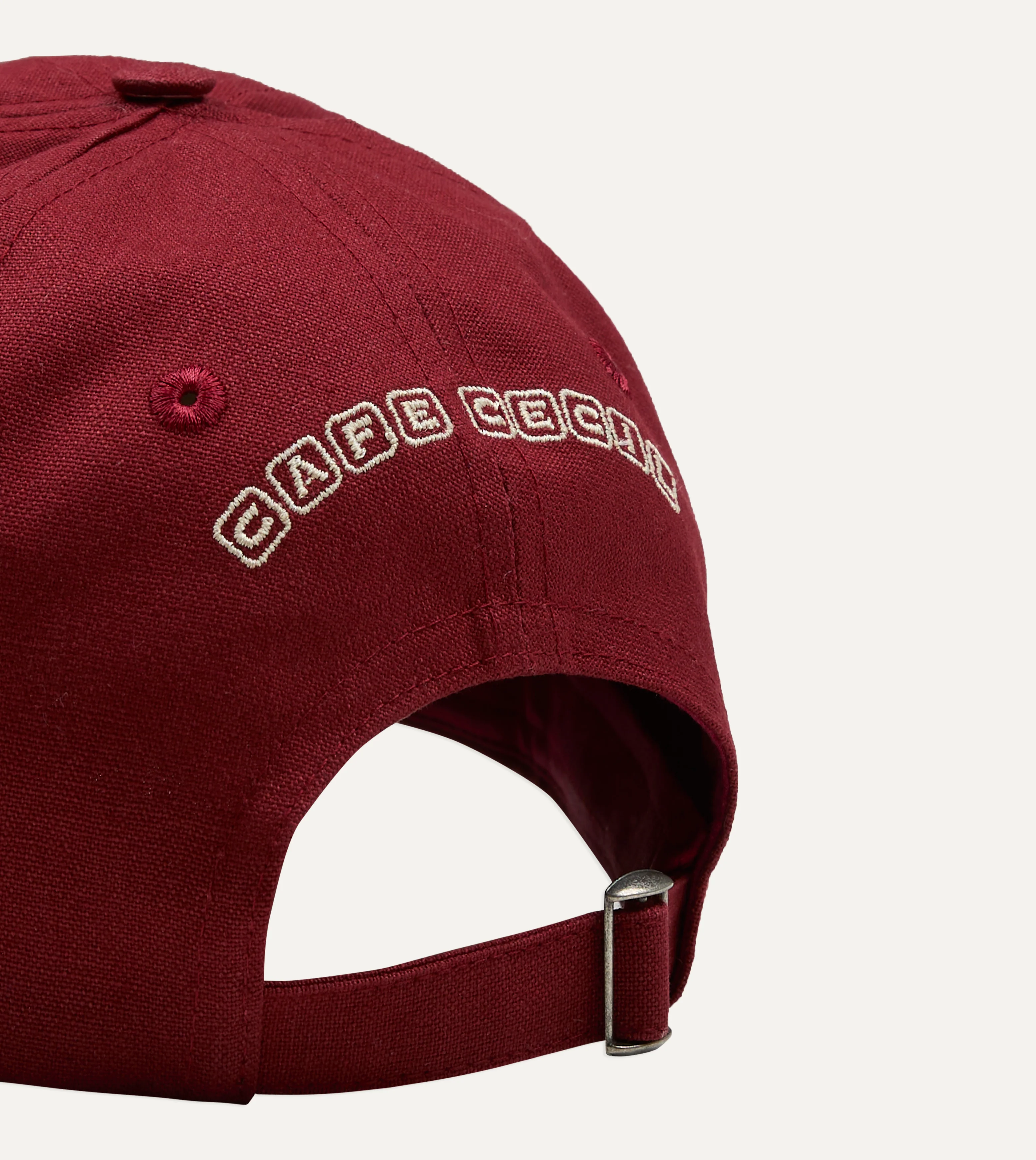 Red 'Cafe Cecil' Cotton Baseball Cap - Image 3