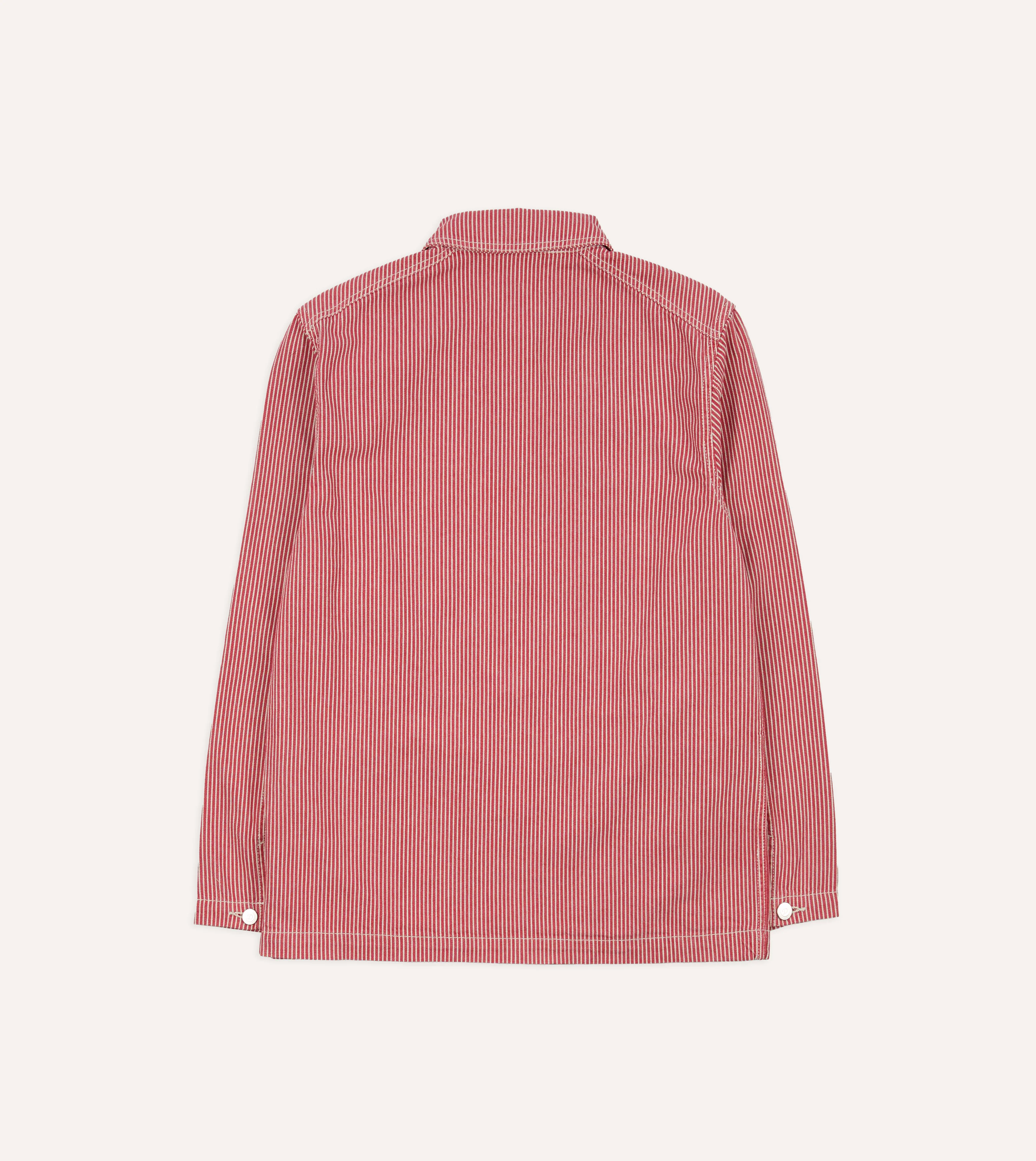 Red Stripe Cotton Fatigue Jacket - Image 9