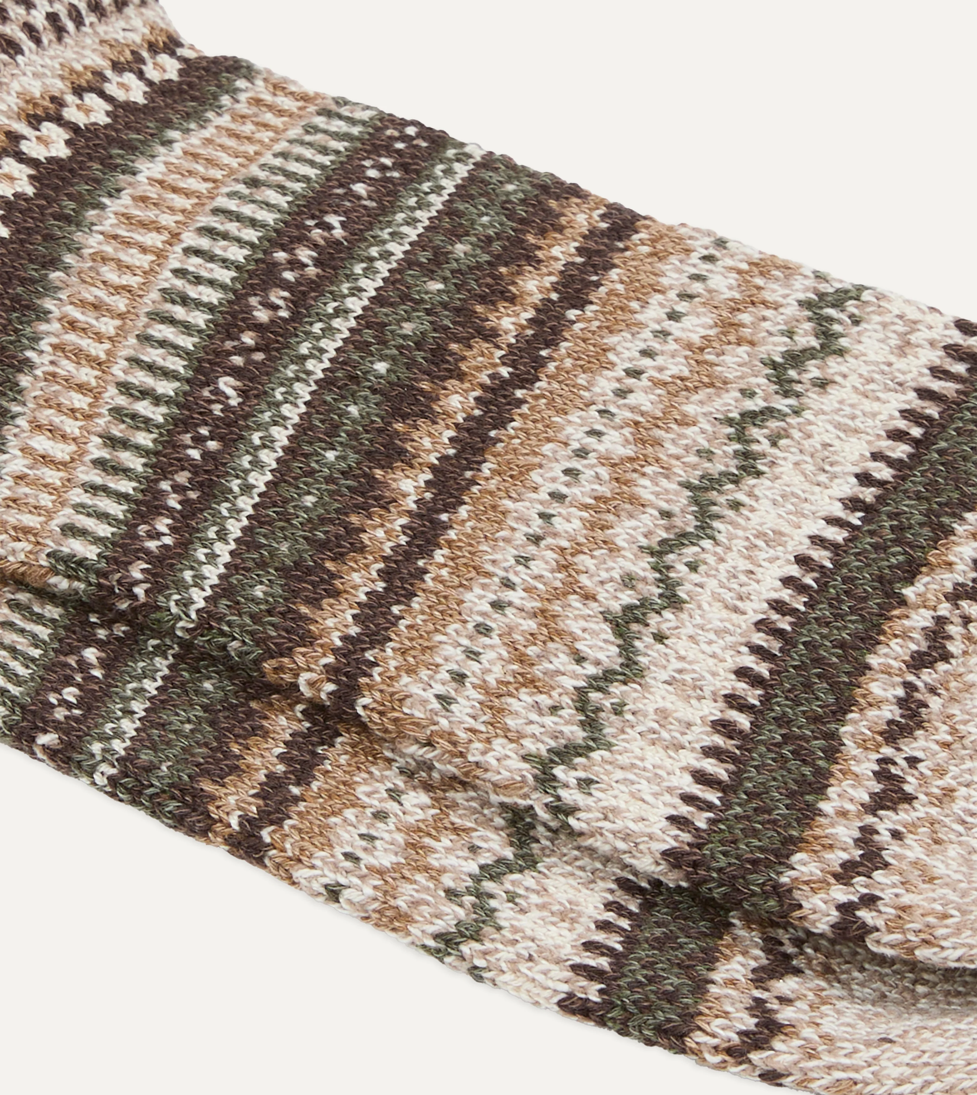 RoToTo Brown Wool Nordic Pattern Socks - Image 2