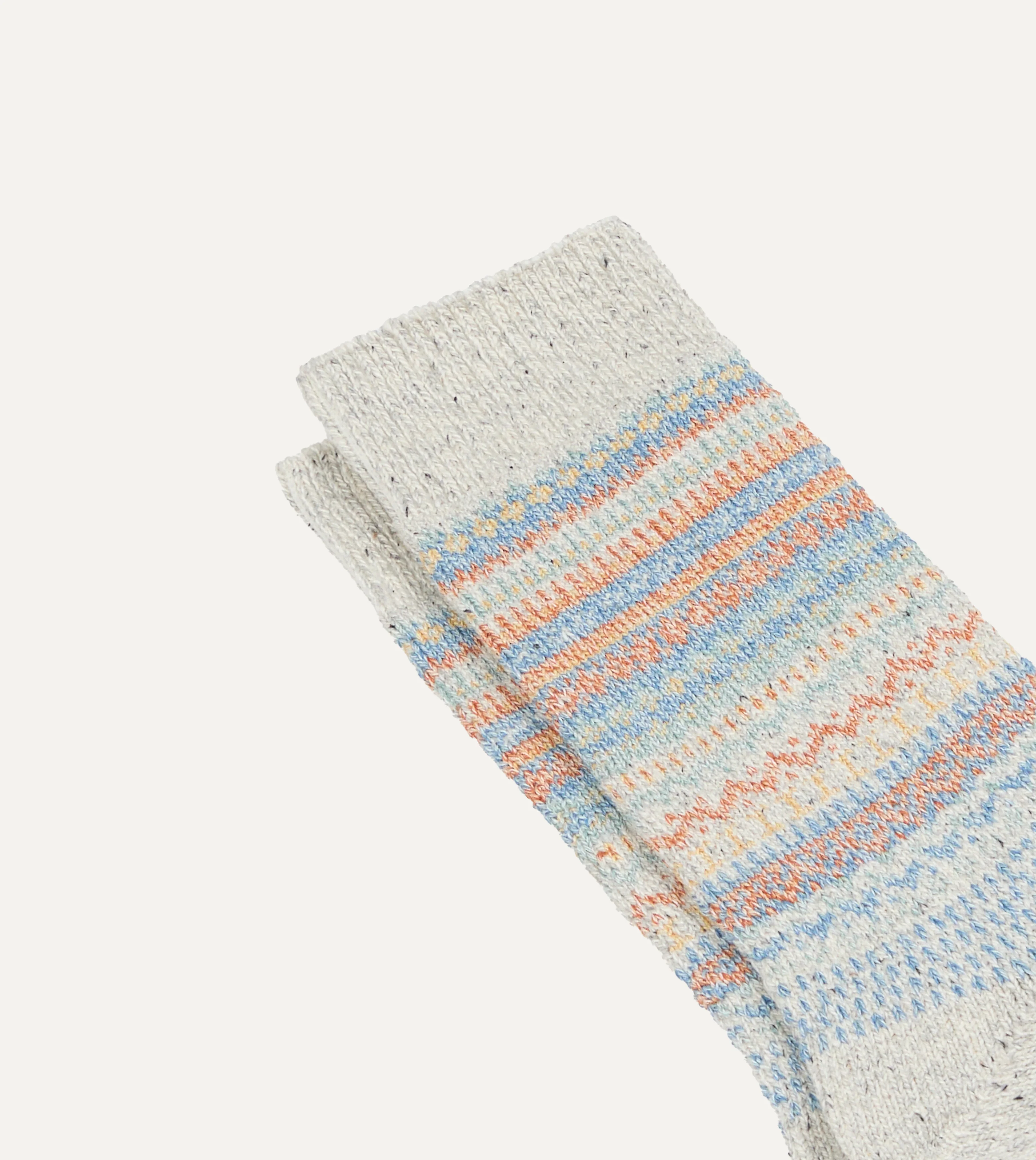 RoToTo Grey Wool Nordic Pattern Socks - Image 3