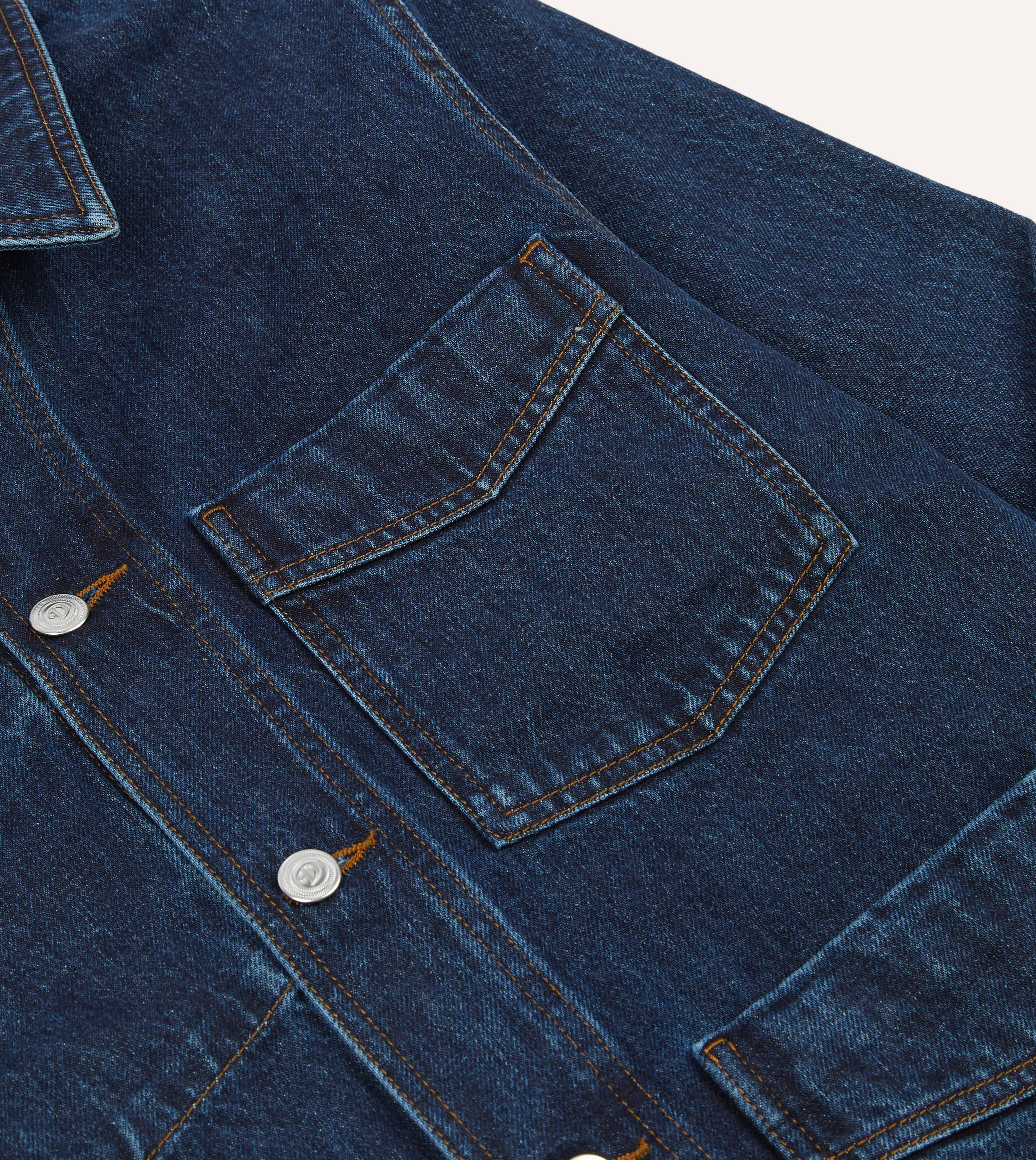 Stone Wash Denim Work Jacket - Image 4