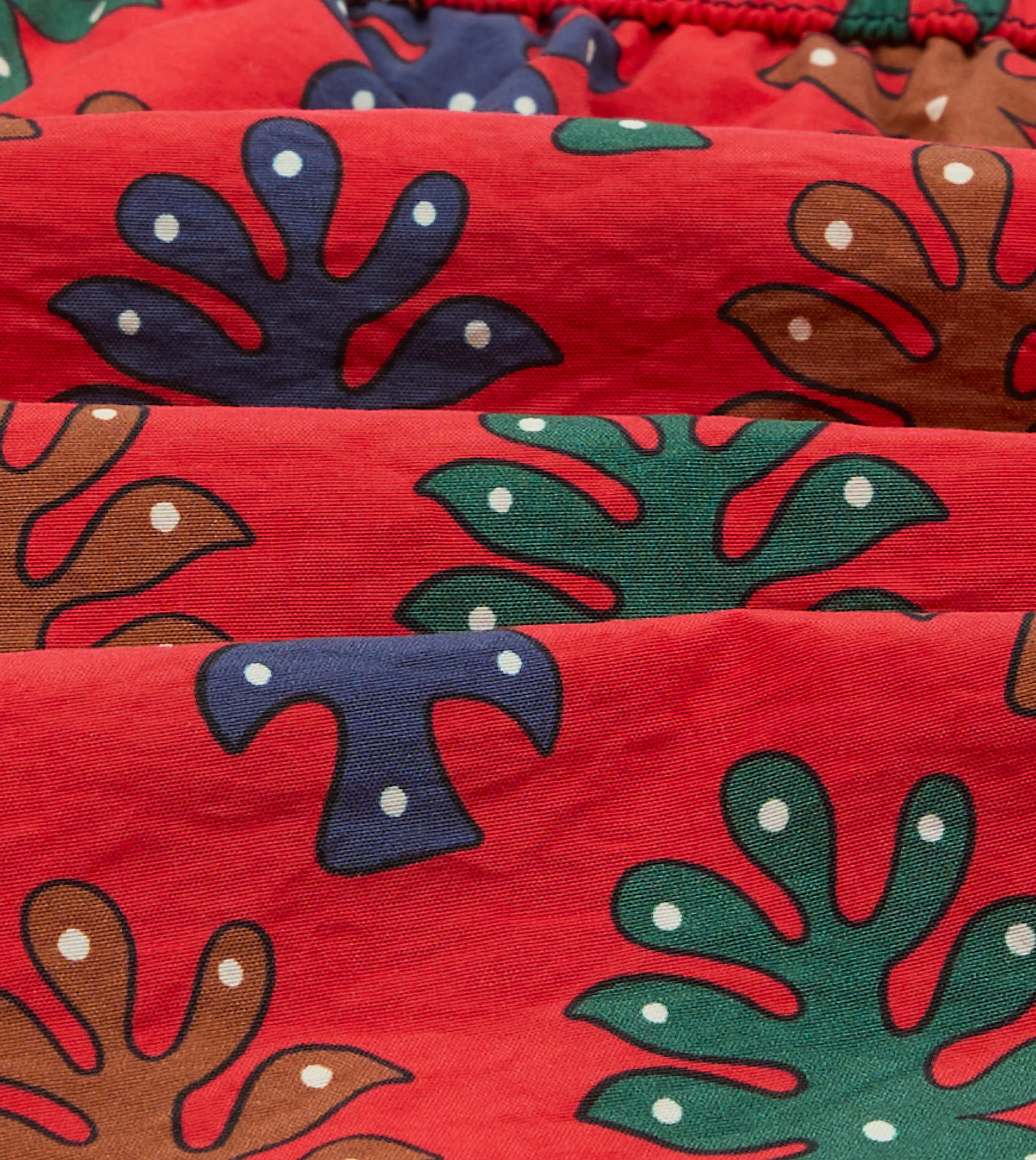Tree Print Nylon Drawstring Swim Shorts - Image 3