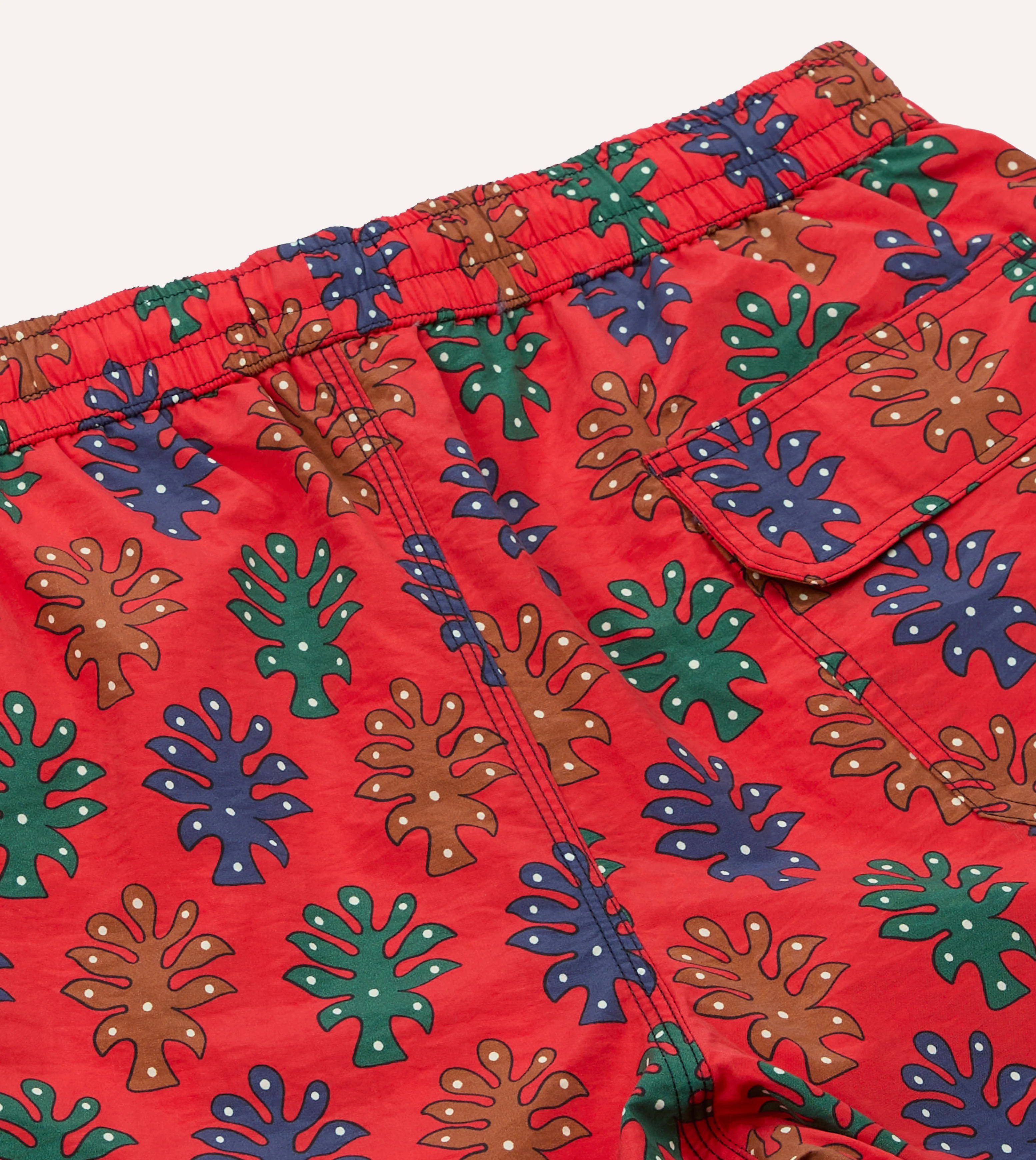 Tree Print Nylon Drawstring Swim Shorts - Image 6