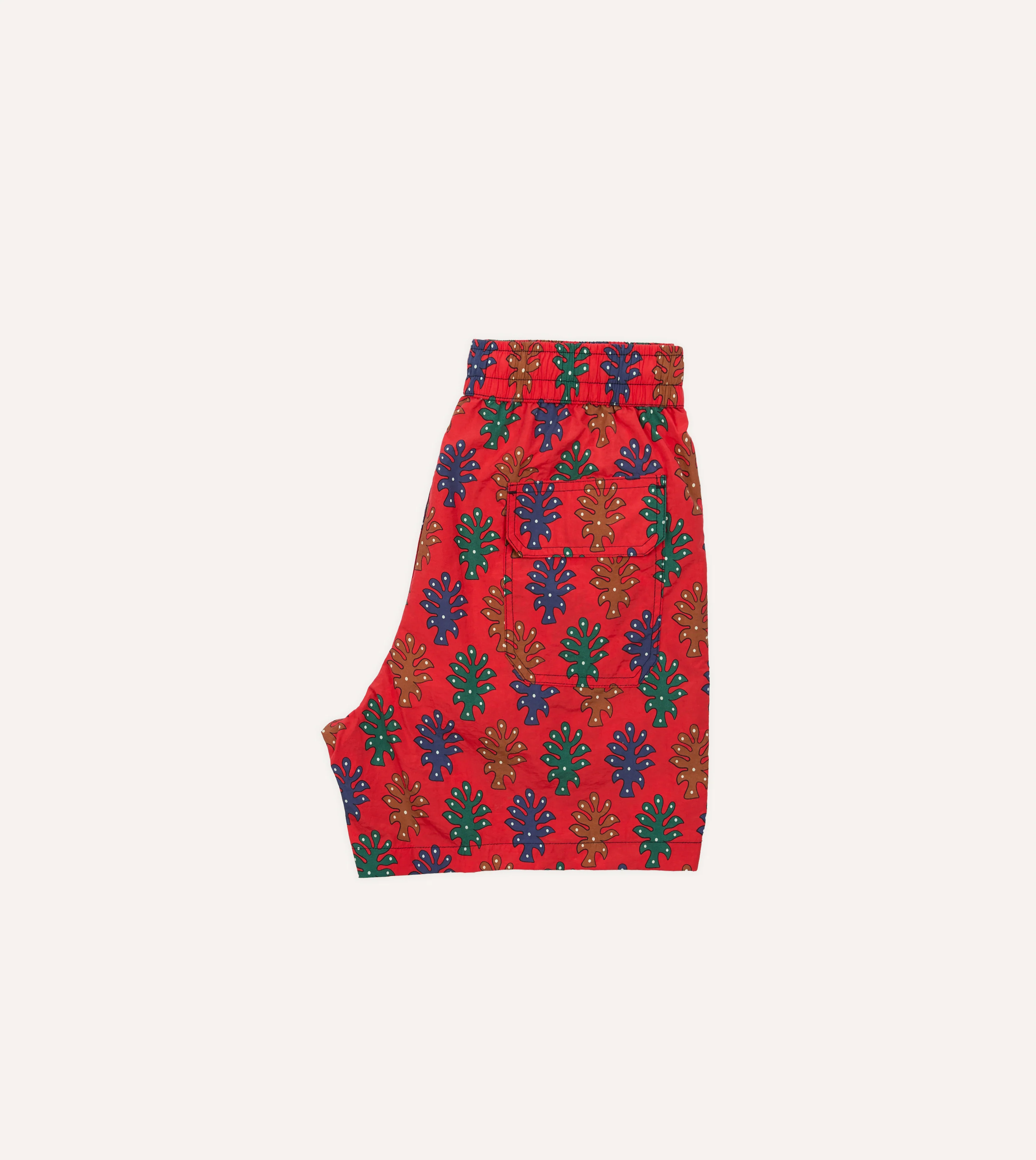 Tree Print Nylon Drawstring Swim Shorts - Image 7
