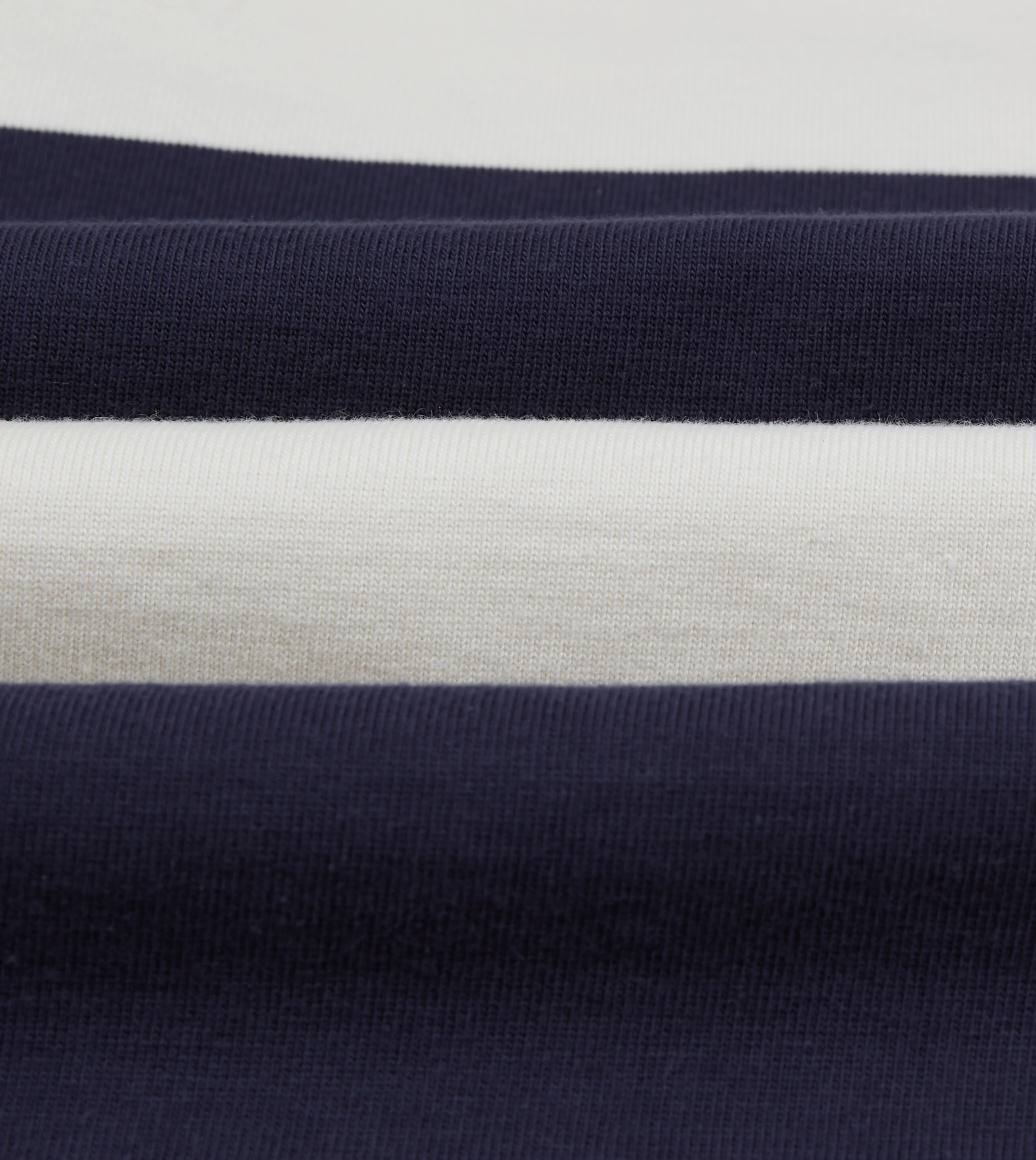 White and Navy Block Stripe Cotton Rugby Shirt - Image 3