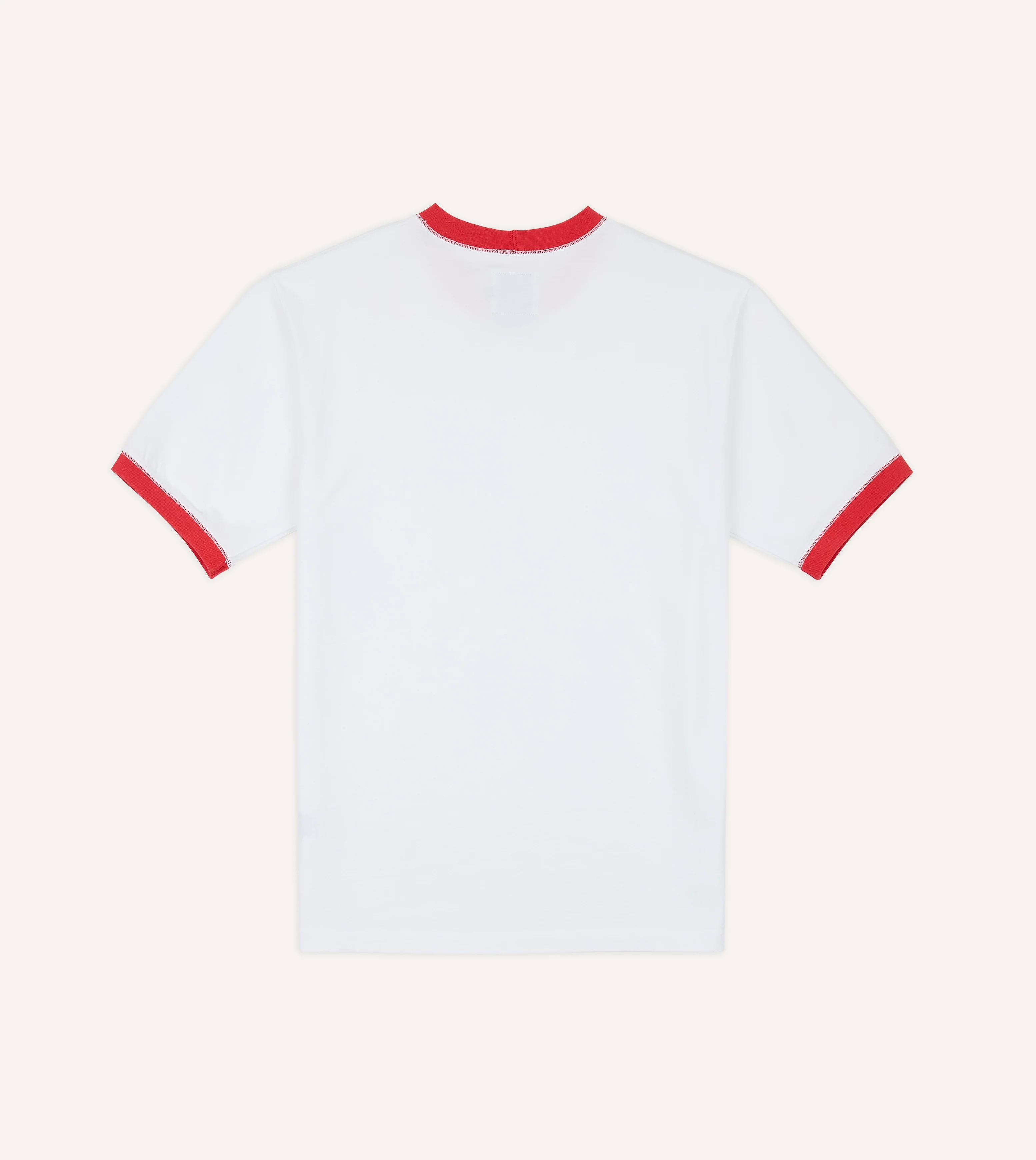White and Red Tipped Ringer T-Shirt - Image 5