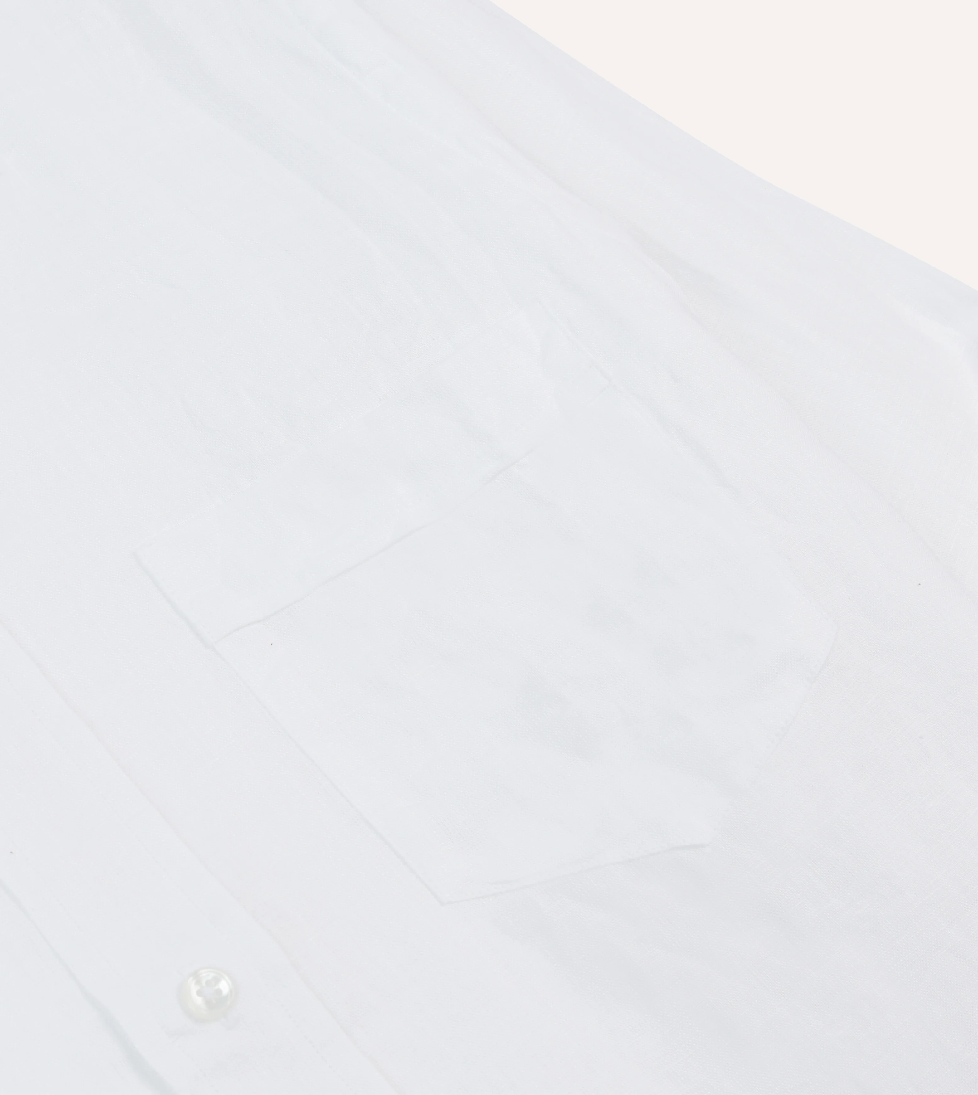 White Linen Spread Collar Shirt - Image 4