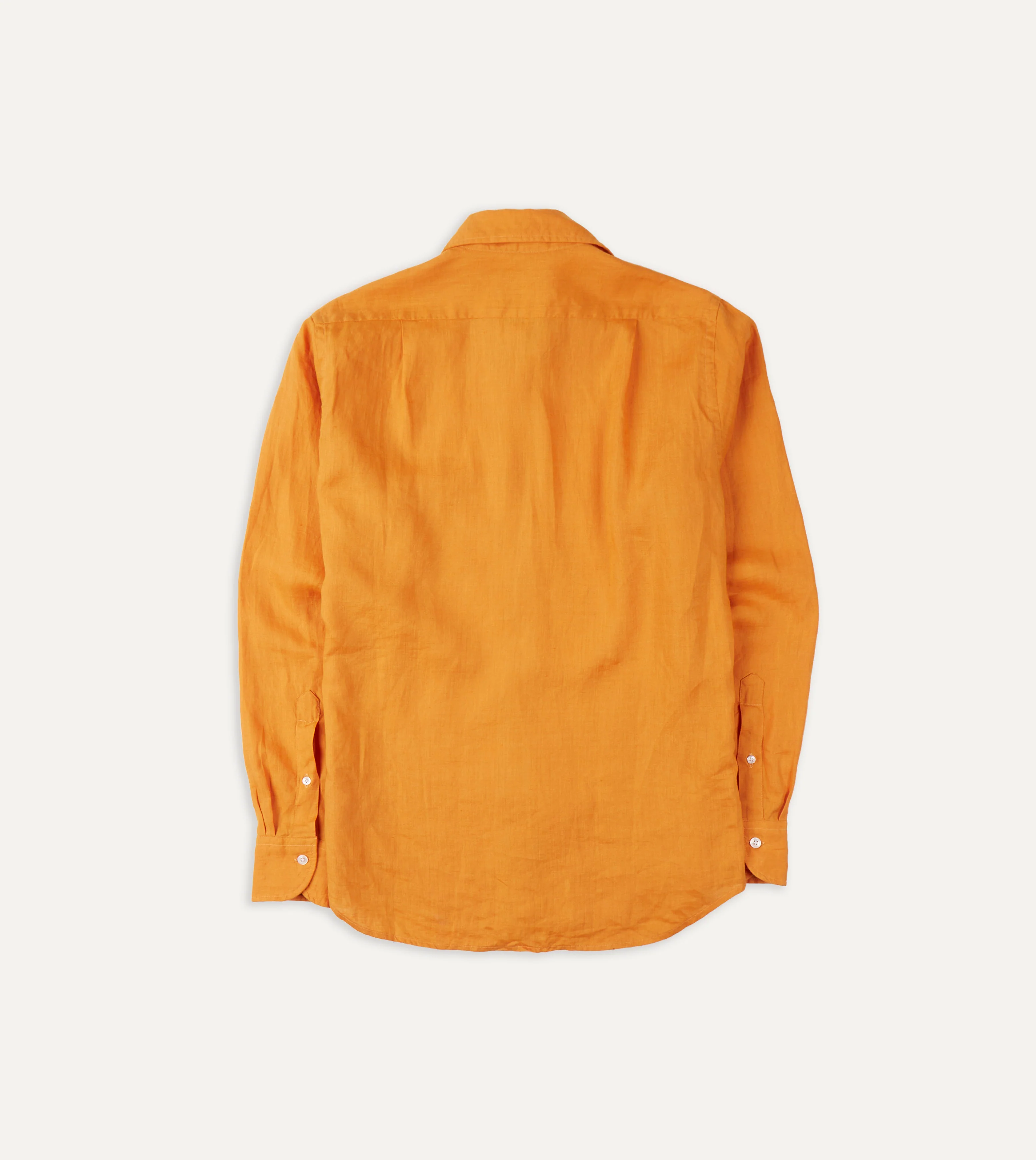 Yellow Linen Spread Collar Shirt - Image 5
