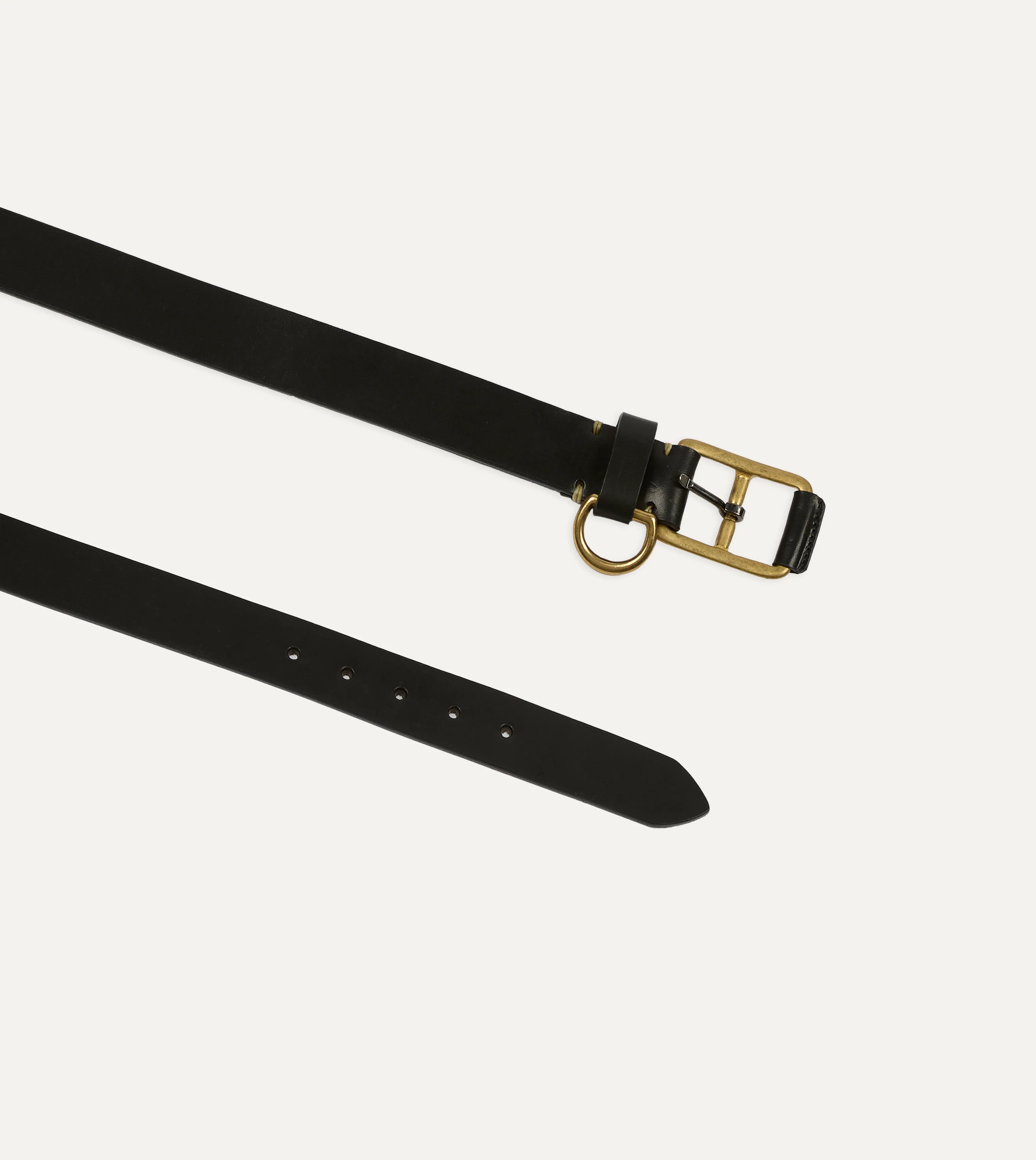 Yuketen Black Stitched D-Ring Belt - Image 2